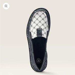 Ariat Black and White Casual Loafers with Patterned Design